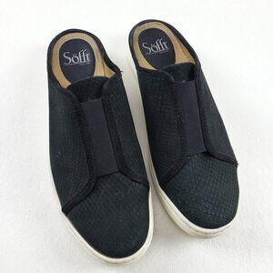 Sofft Beekon Slip On Sneaker Womens 7.5 Black Leather Comfort Casual Flat Shoe